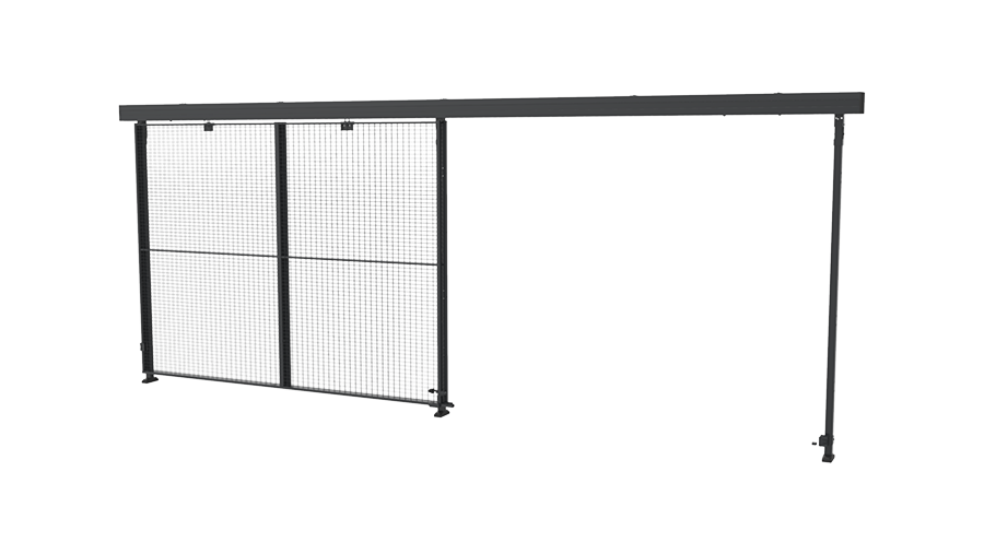 Puerta corredera doble, superpuesta