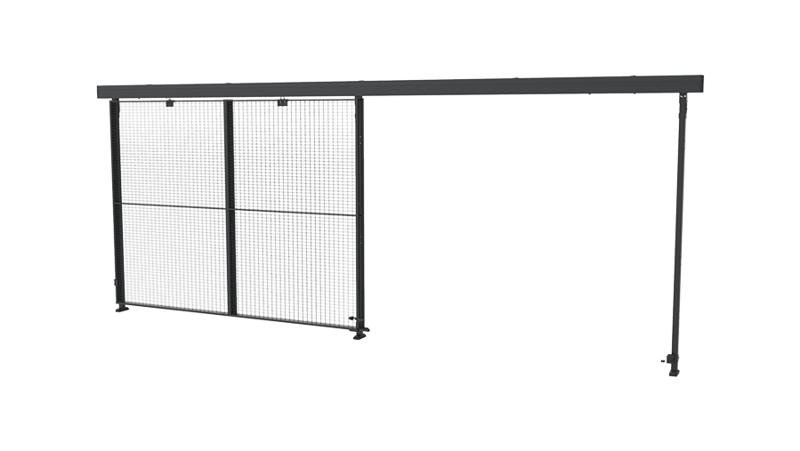Puerta corredera triple con dintel de triple carril