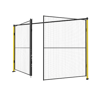 Puerta con bisagra doble