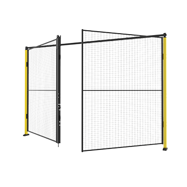 Puerta con bisagra doble