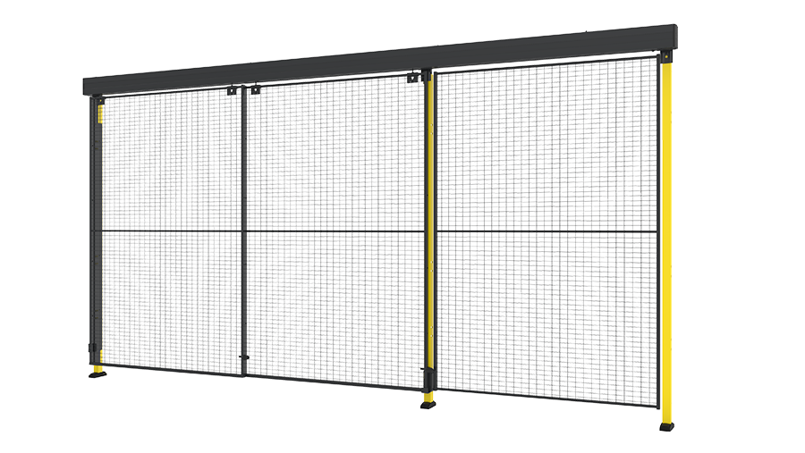 Puerta corredera con cierre central