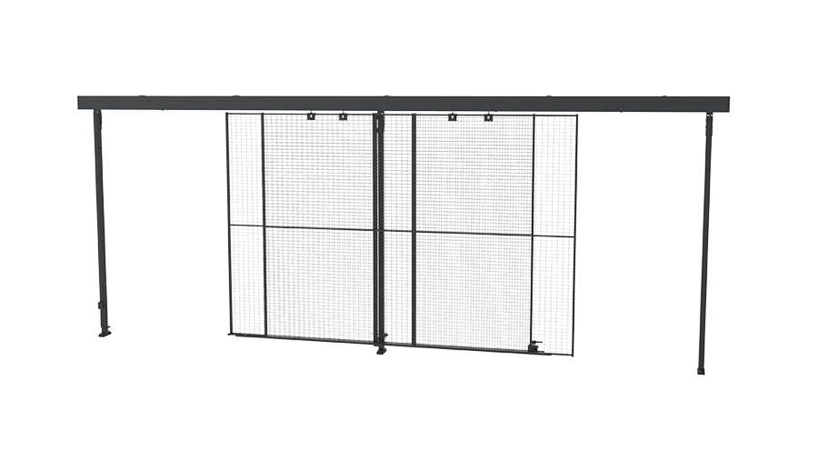 Puerta corredera doble, superpuesta