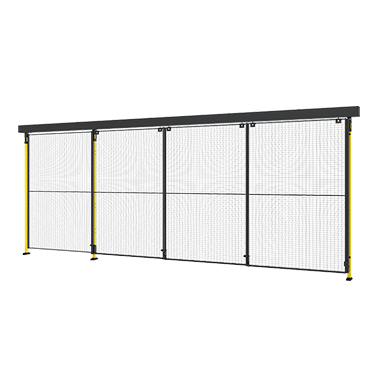 Puerta corredera triple con carril de 3 niveles