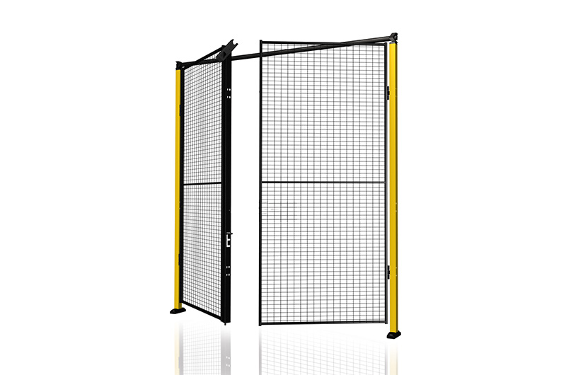 Puerta con bisagras doble