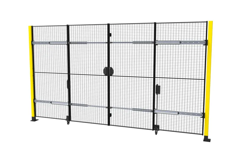 Puerta con bisagras y corredera combinada)