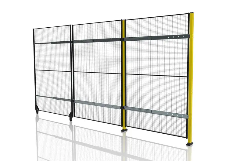 Puerta corredera sin riel con bloqueo central)