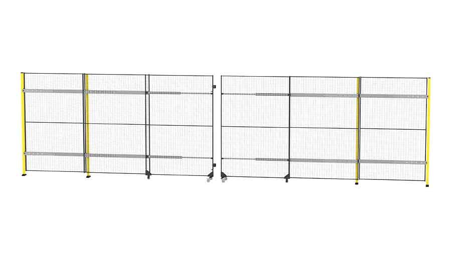 Puerta corredera sin carril con cierre central