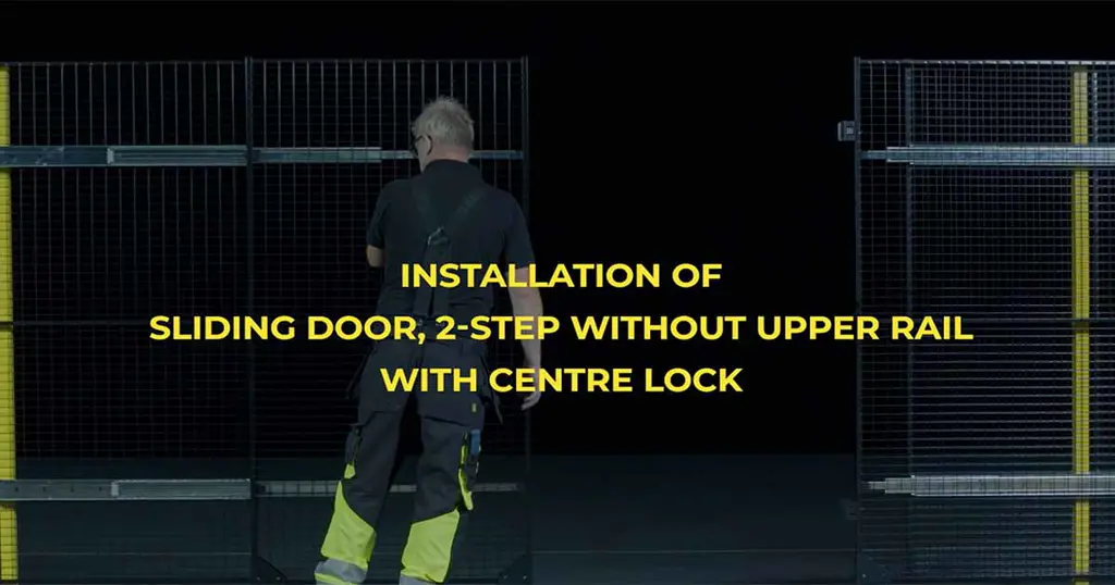 Insalar una puerta corredera sin carril con cierre central con Axelent