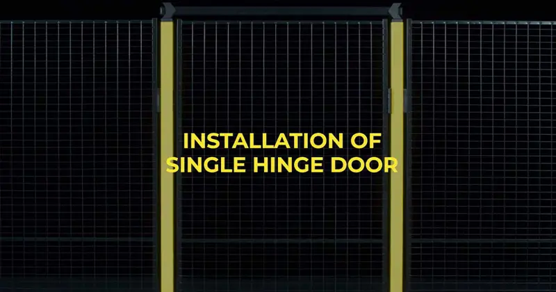 axelent shows how to install single hinge door for machine guarding