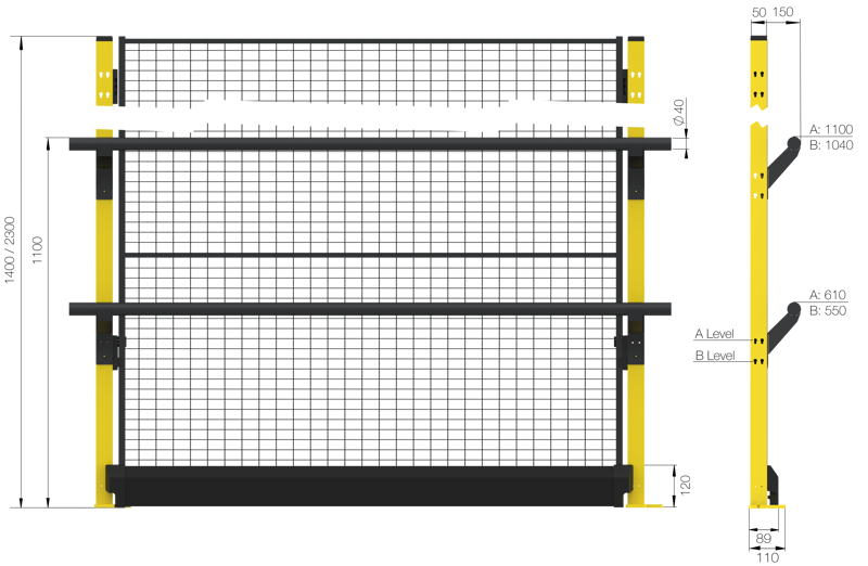 Altura 2300 mm sin panel