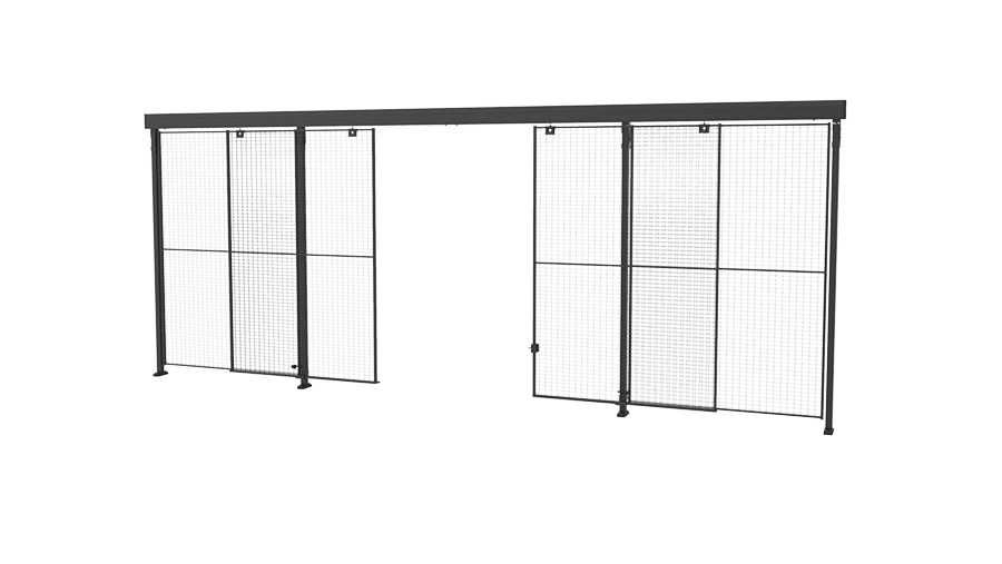 Puerta corredera con cierre central