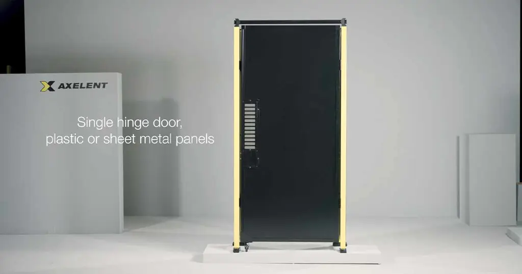 Instalare plástico y de chapa; puerta batiente simple con Axelent