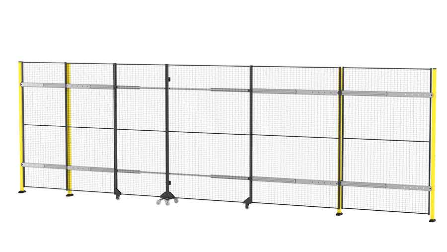 Puerta corredera sin carril con cierre central
