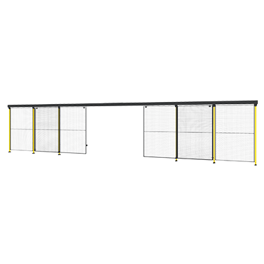 Puerta corredera con cierre central
