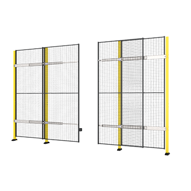 Puerta corredera sin carril con cierre central