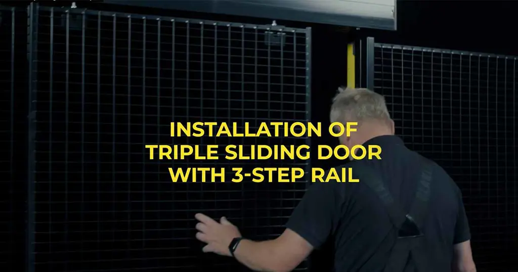 Instalar una puerta corredera telescópica triple con carriles con Axelent
